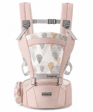 Babyhug Love Loom 5-in-1 Hip Seat Baby Carrier - Beige| Ergonomic Hip Seat| Breathable Fabric| Foldable Head Support| Storage Pocket| 5 Carrying Positions| Capacity 15 kg| Optimal Weight Distribution