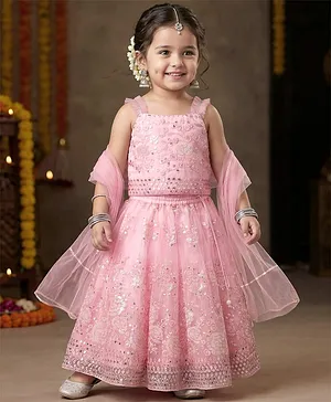 Babyhug Woven Sleeveless Mesh Choli
                              Lehenga Set Dupatta Embroidery &
                              Sequin Detailing - Pink