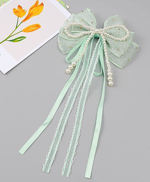 Babyhug Free Size Bow & Butterfly Clips - Green