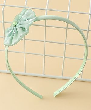 Babyhug Hair Band with Floral Applique - Sea Green
