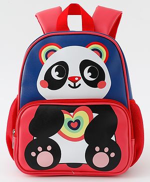Babyhug Free Size Fashion Backpacks With Panda Design - Navy Blue & Pink