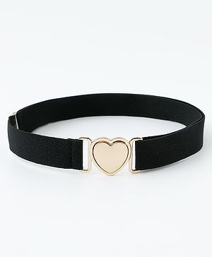 Babyhug Belts with Heart Shaped Buckle - Black