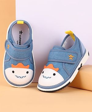 Cute Walk by Babyhug Velcro Closure Casual Shoes with Applique & Embroidery - Blue
