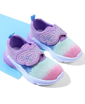 Cute Walk by Babyhug Velcro Closure Sneaker
                      with Butterfly Design - Purple