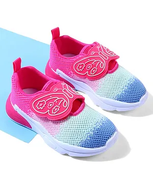 Cute Walk by Babyhug Velcro Closure Sneaker
                      with Butterfly Design - Pink