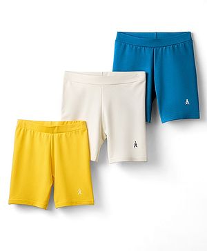 Pine Kids Cotton Lycra Knit Above Knee Length Cycling Short Pack Of 3 (Colour May Vary)