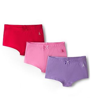 Pine Kids Cotton Elastane Knit Solid Colour Hispter Pack Of 3 (Colour May Vary)