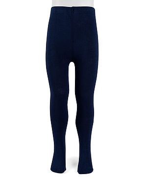 Cute Walk by Babyhug Cotton Knit Full Length Antibacterial Wash Tights - Navy Blue