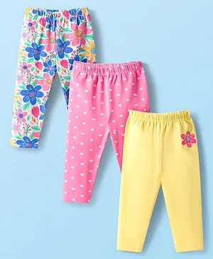 Babyhug Cotton Lycra Knit Full Length
                              Floral & Polka Dots Printed Leggings
                              Pack Of 3 - Multicolour