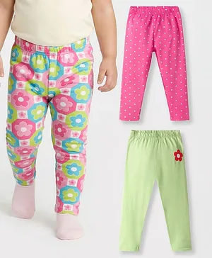 Babyhug Cotton Lycra Knit Full Length
                              Leggings with Floral & Polka Dot Print
                              Pack of 3 - Multicolor