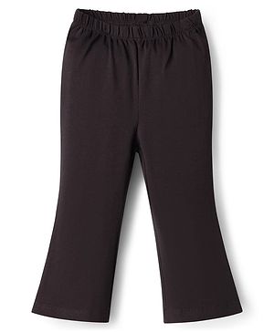 Babyhug Cotton Lycra Knit Full Length Solid Leggings - Black
