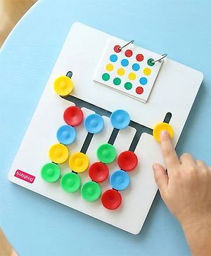 Babyhug Wooden Montessori Slide Puzzle| Colour & Pattern Matching Learning Toy| Early Brain Development| Motor Skills| Gift for Boys & Girls| BIS Certified| Gifting Option for 4 Years+