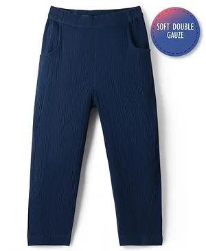 Primo Gino
                              100% Cotton Woven Full Length Double Gauze
                              Barrel Fit Trouser - Navy Blue