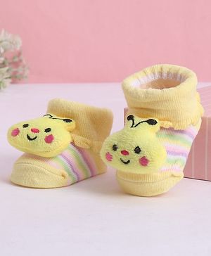 Cute Walk by Babyhug Socks With Animal Applique - Yellow