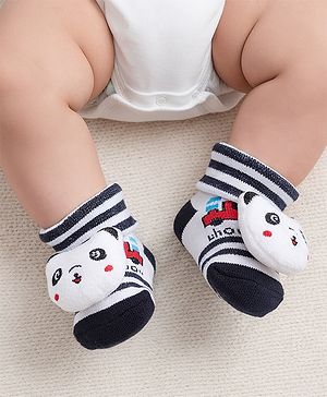 Cute Walk by Babyhug Socks With Animal Applique - Navy Blue