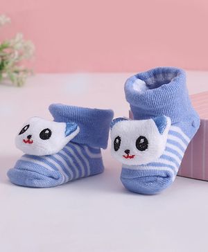 Cute Walk by Babyhug Socks With Animal Applique - Blue