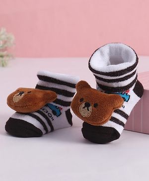 Cute Walk by Babyhug Socks With Animal Applique - Brown (Print May Vary)