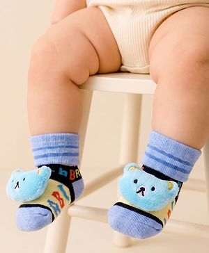 Cute Walk by Babyhug Socks With Animal Applique - Blue