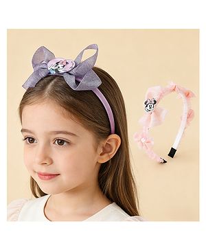 Babyhug Disney Hair Bands With Applique Pack of 2 - Pink & Blue