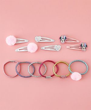 Babyhug Disney Free Size Hair Accessories Combo Sets Pack of 12- Mutlicolor