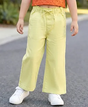 Babyhug Twill Woven Full Length Solid
                              Trouser With Stretch - Lime Green