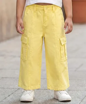 Babyhug Twill Woven Full Length Solid
                              Colour Trousers With Stretch - Yellow