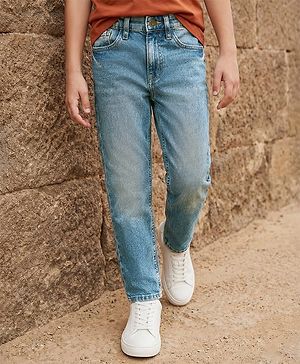 Pine Kids Denim Woven Full Length Tinted Jeans - Blue