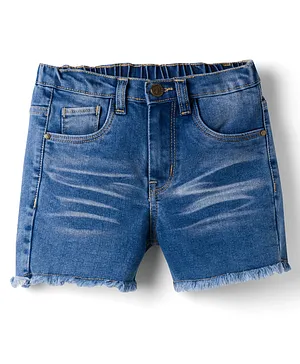 Pine Kids Denim Woven Washed Shorts -
                              Blue