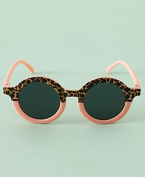 Pine Kids Round Frame Printed Sunglasses - Peach