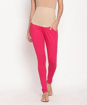 Kriti Leggings With Attached Tummy Hug & Pockets - Pink
