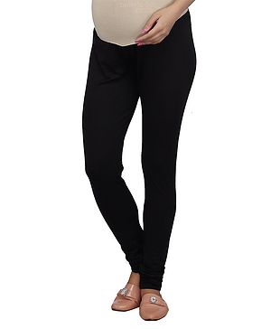 Kriti Full Length Maternity Knitted Chudidar With Tummy Hug - Black