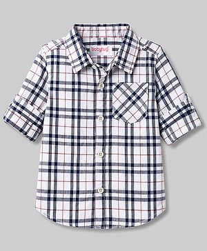 Babyhug Cotton Woven Shirt Full Sleeve Regular Collar Check Multi 12-18 Months
