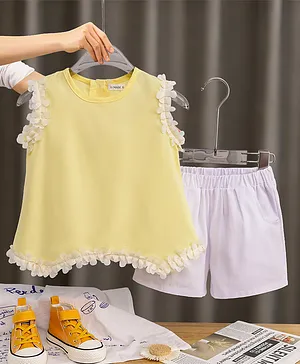 Mark & Mia Sleeveless Solid Top
                              & Shorts Set - Yellow