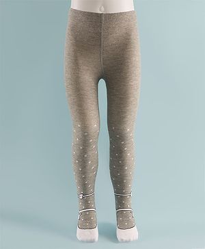 Cute Walk by Babyhug Knit Polka Dot Design Antibacterial Tights - Grey