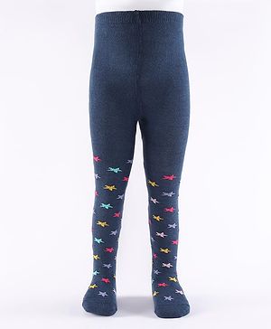 Cute Walk by Babyhug Knit Star Design Antibacterial Tights - Navy