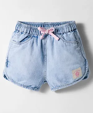 Little
                              Kangaroos Denim Woven Knee Length Washed
                              Shorts - Light Blue