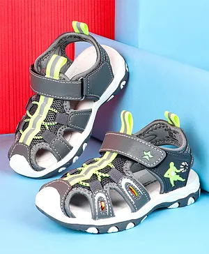 Cute Walk by Babyhug Velcro Closure Solid
                      Sandals - Grey