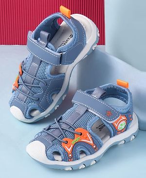 Cute Walk by Babyhug Velcro Closure Solid Sandals - Blue