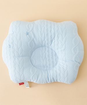 Babyhug Star Shaped Head Shaping Baby Pillow - Blue| Prevents Flat Head Syndrome| Soft & Breathable| Neck & Shoulder Support Pillow| Lightweight & Travel Friendly| 0-6 Months| New Born Gifting Option