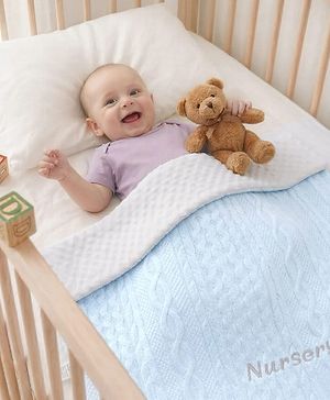 Babyhug Soft & Lightweight All-Season Baby Blanket Gentle & Breathable Durable & Machine Washable Ideal for 012 Months New Born Gifting Option Travel Friendly 100cm X 75cm -Blue