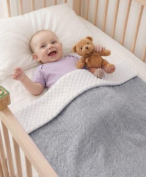 Babyhug Soft & Lightweight All-Season Baby Blanket Gentle & Breathable Durable & Machine Washable Ideal for 012 Months New Born Gifting Option Travel Friendly 100cm X 75cm  Grey