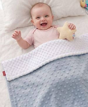 Babyhug All-Season Heart Embossed Baby Blanket - Grey| Soft & Lightweight| Gentle & Breathable| Durable & Machine Washable| Ideal for 012 Months| New Born Gifting Option| Travel Friendly|100cm X 75cm