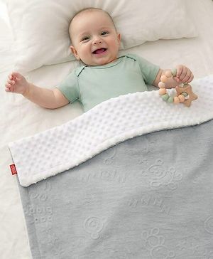 Babyhug Soft & Lightweight All-Season Baby Blanket Gentle & Breathable Durable & Machine Washable Ideal for 012 Months New Born Gifting Option Travel Friendly 100cm X 75cm   Grey