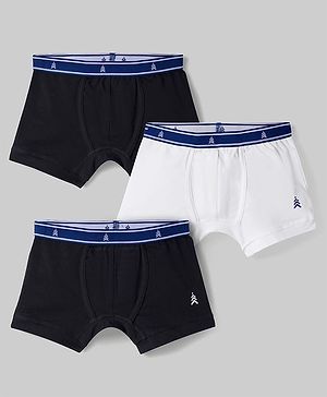 Pine Kids Cotton Elastane Knit Solid Trunks Pack of 3 (Color May Vary)