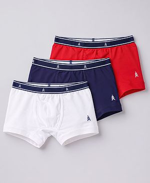 Pine Kids Cotton Elastane Knit Solid Trunks Pack of 3 (Color May Vary)
