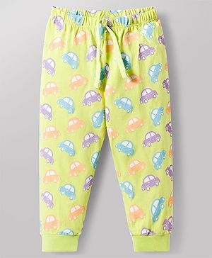 Babyhug Single Jersey Knit Full Length Vehicles Printed Lounge Pant - Multicolour