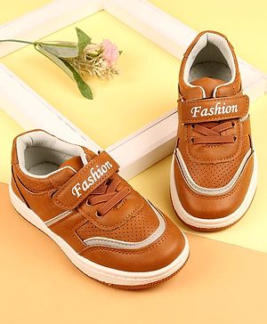 Cute Walk by Babyhug Formal & Party Wear Shoes With Velcro Closure - Light Brown