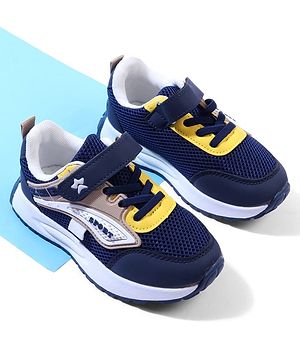 Cute Walk by Babyhug Velcro Closure Solid Sneaker Shoes - Navy Blue