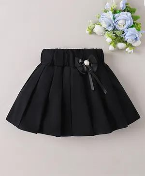 Mark & Mia Cotton Skirt with
                              Floral Applique -Black