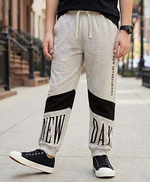 Pine Kids Knit Full Length Lounge Pant With New Opportunities Print - Grey